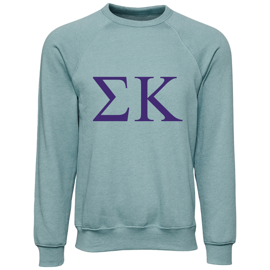 Sigma Kappa Embroidered Lettered Crewneck Sweatshirts