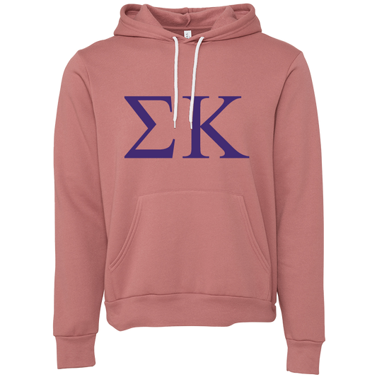 Sigma Kappa Embroidered Lettered Hooded Sweatshirts