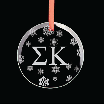 Sigma Kappa Round Multi-Snowflake Ornament