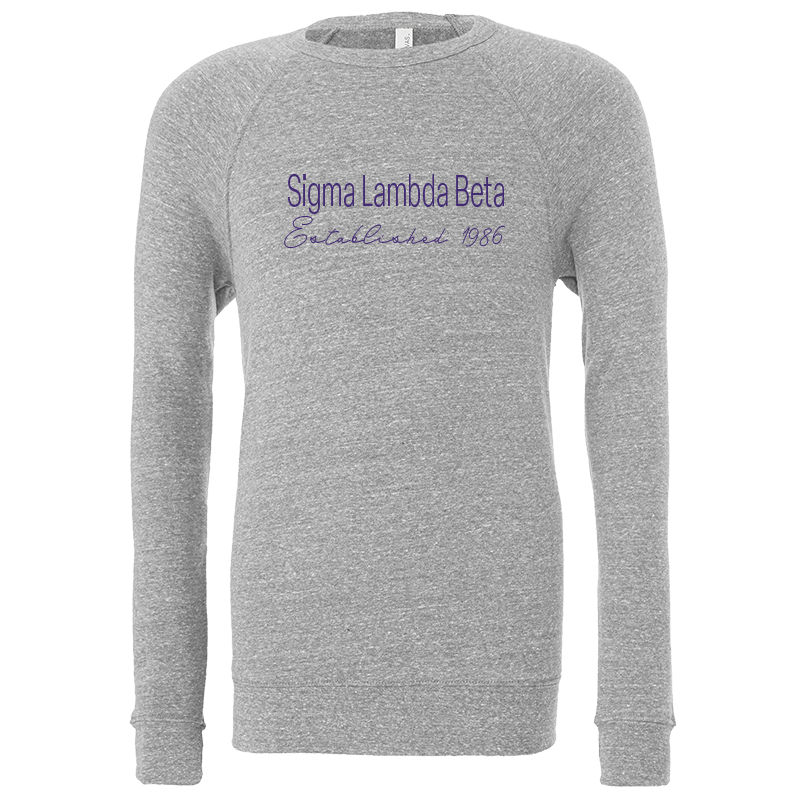 Sigma Lambda Beta Embroidered Scripted Name Crewneck Sweatshirts