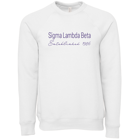 Sigma Lambda Beta Embroidered Scripted Name Crewneck Sweatshirts