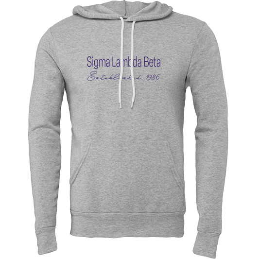 Sigma Lambda Beta Embroidered Scripted Name Hooded Sweatshirts