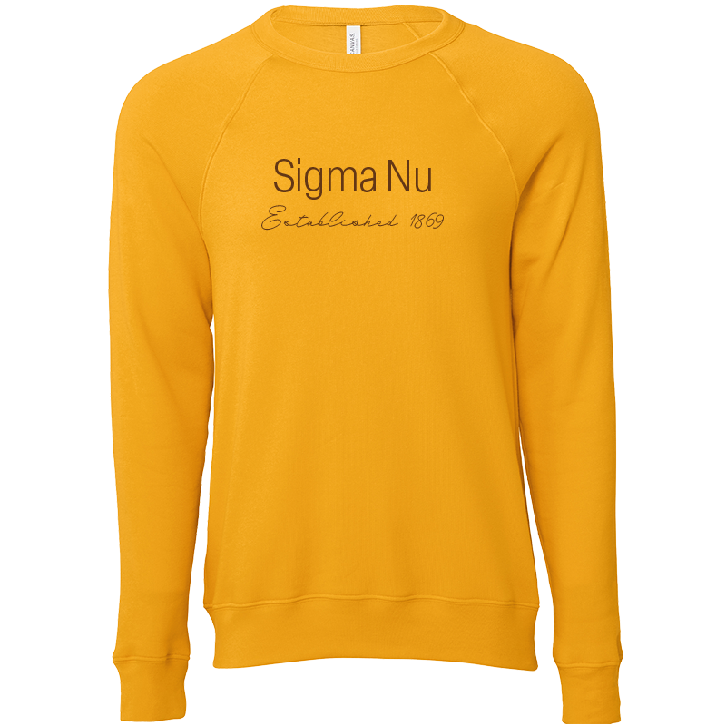 Sigma Nu Embroidered Printed Name Crewneck Sweatshirts