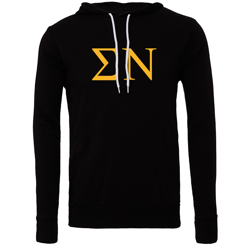 Sigma Nu Lettered Hooded Sweatshirts