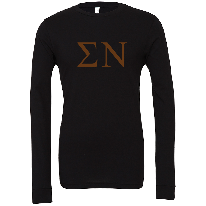 Sigma Nu Lettered Long Sleeve T-Shirts