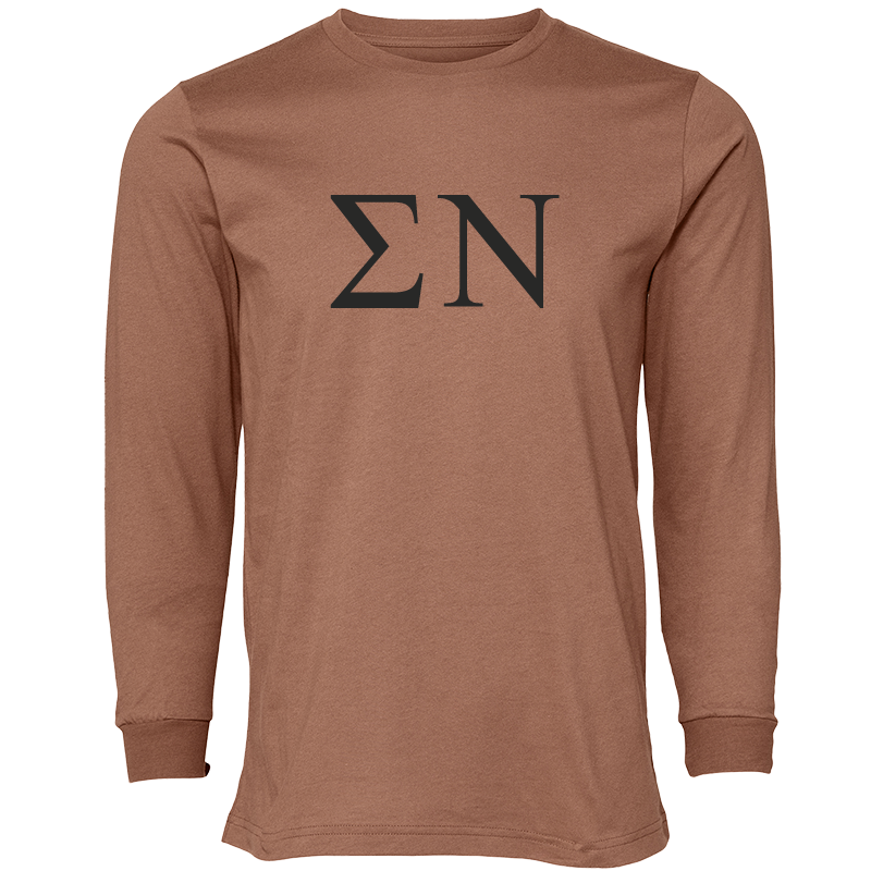 Sigma Nu Lettered Long Sleeve T-Shirts