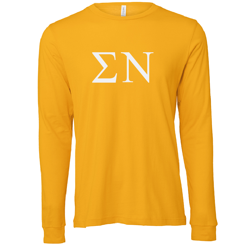 Sigma Nu Lettered Long Sleeve T-Shirts
