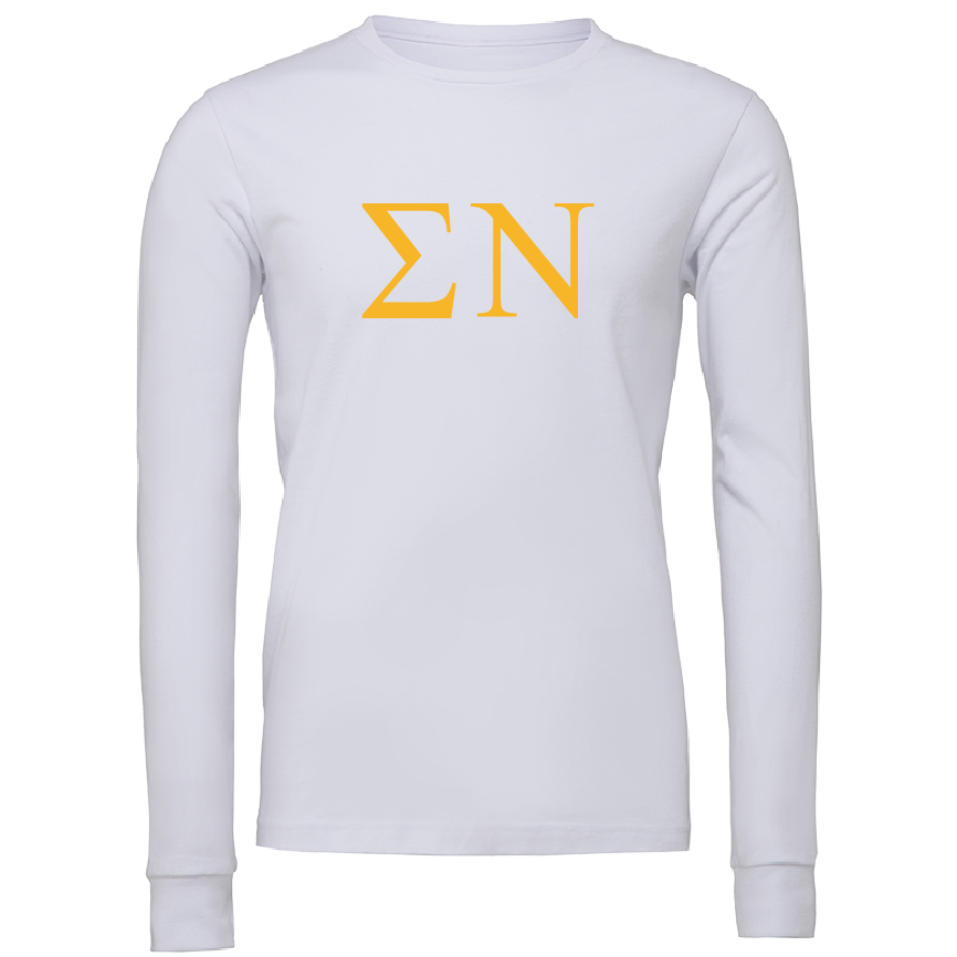 Sigma Nu Lettered Long Sleeve T-Shirts