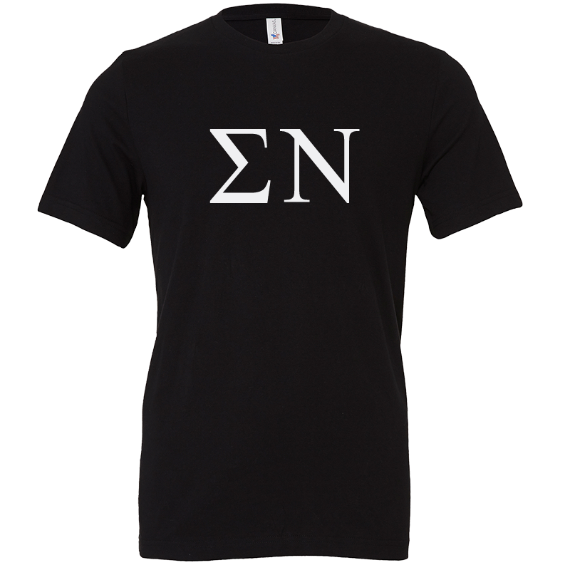 Sigma Nu Lettered Short Sleeve T-Shirts