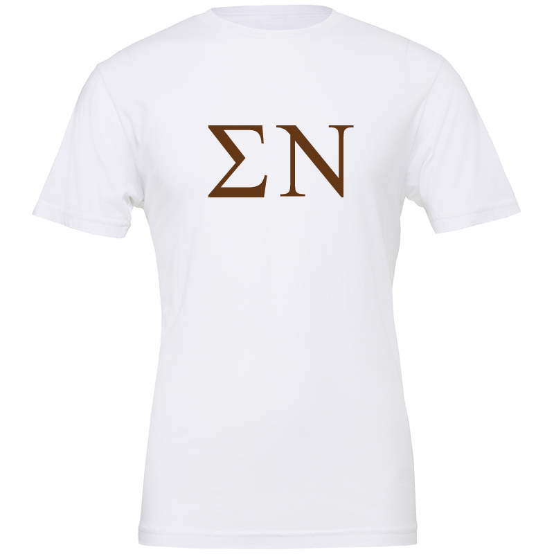 Sigma Nu Lettered Short Sleeve T-Shirts