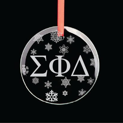 Sigma Phi Delta Round Multi-Snowflake Ornament