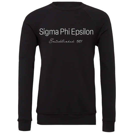 Sigma Phi Epsilon Embroidered Printed Name Crewneck Sweatshirts