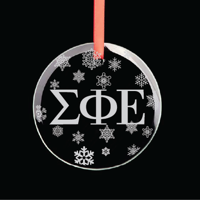 Sigma Phi Epsilon Round Multi-Snowflake Ornament