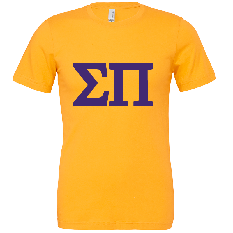 Sigma Pi Lettered Short Sleeve T-Shirts