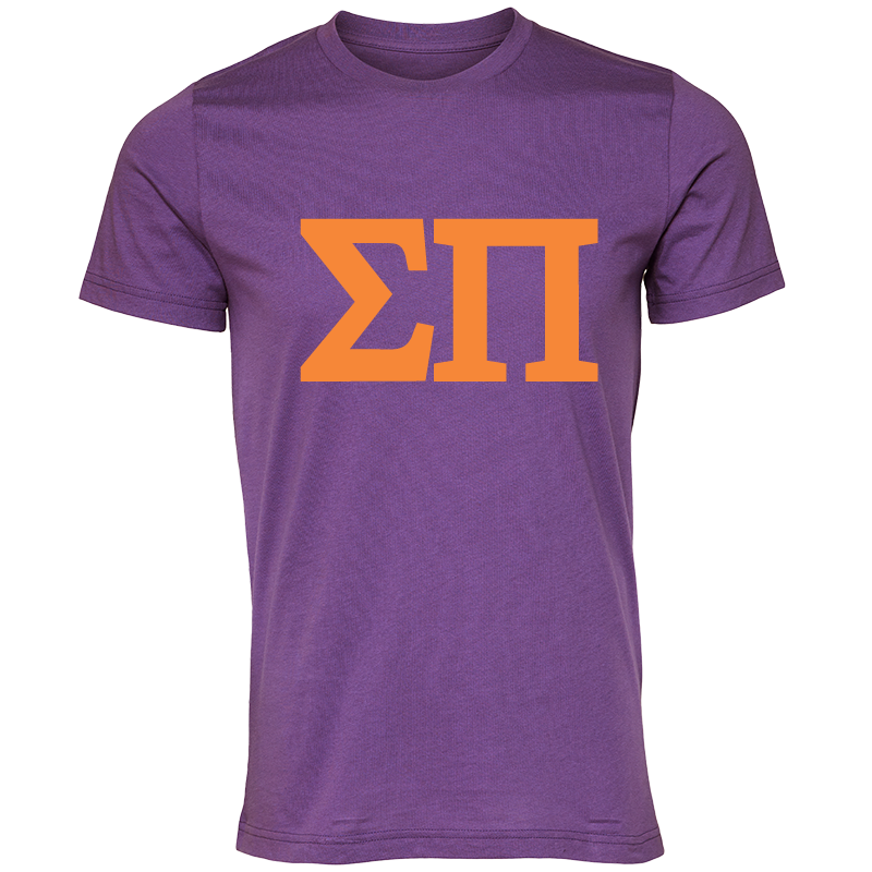 Sigma Pi Lettered Short Sleeve T-Shirts
