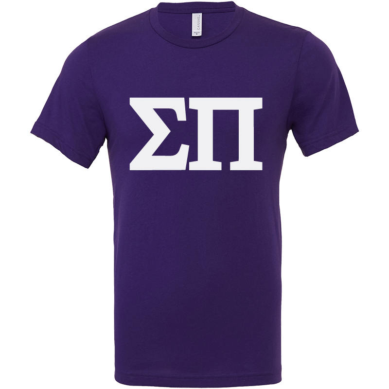 Sigma Pi Lettered Short Sleeve T-Shirts