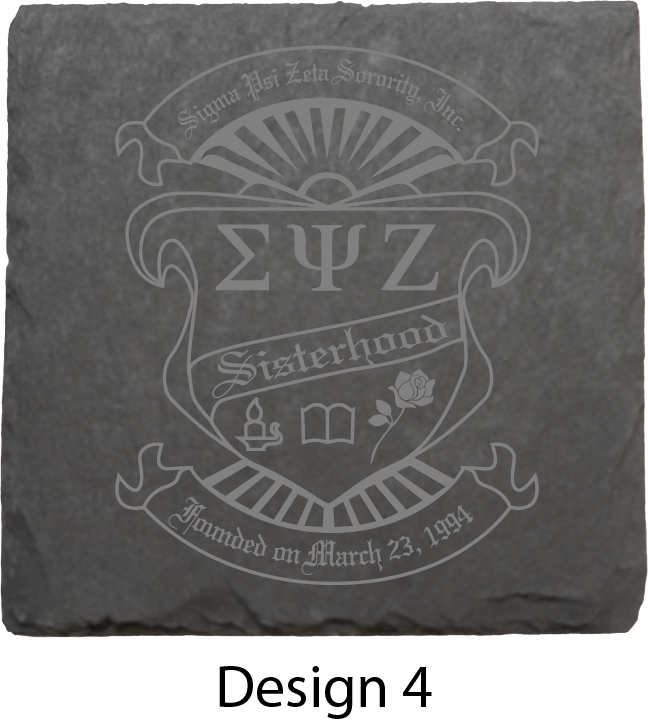 Sigma Psi Zeta Stone Coasters - 4-Pack