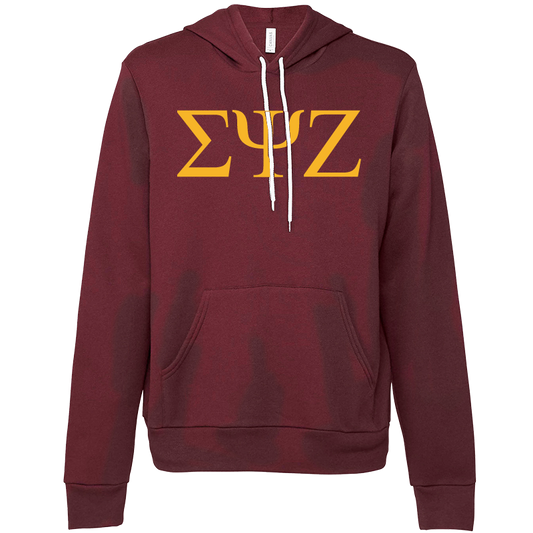 Sigma Psi Zeta Embroidered Lettered Hooded Sweatshirts