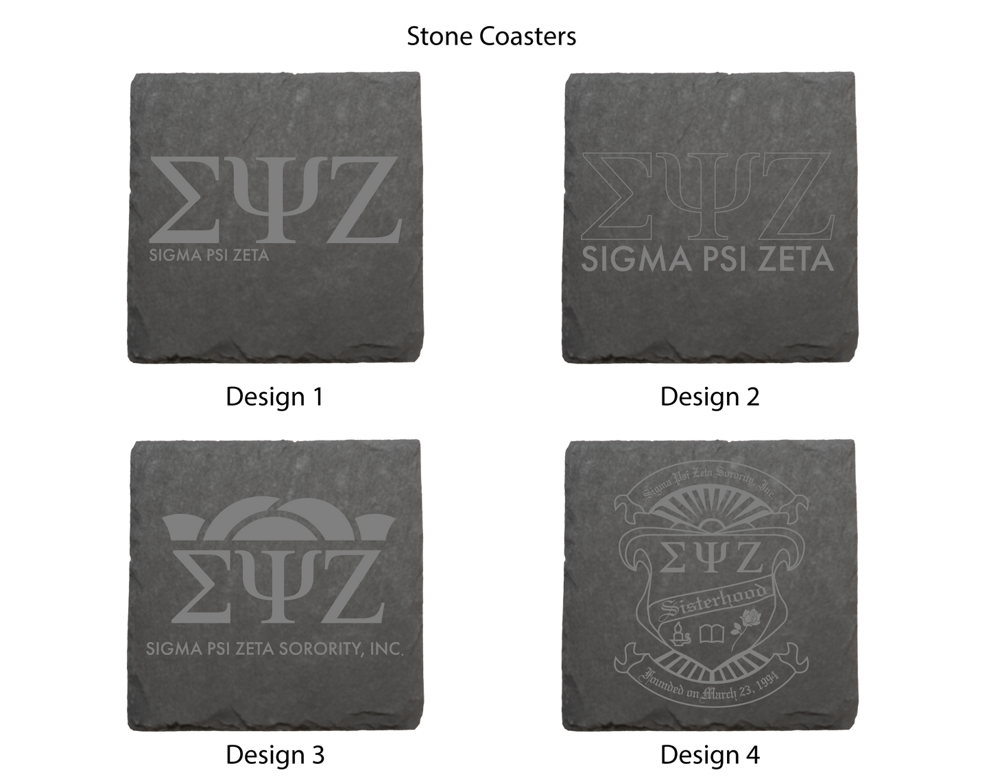 Sigma Psi Zeta Stone Coasters - 4-Pack