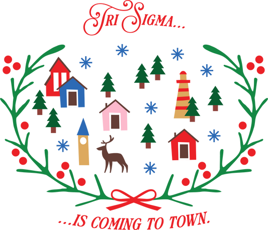 Sigma Sigma Sigma Christmas Village Cropped Hoodie