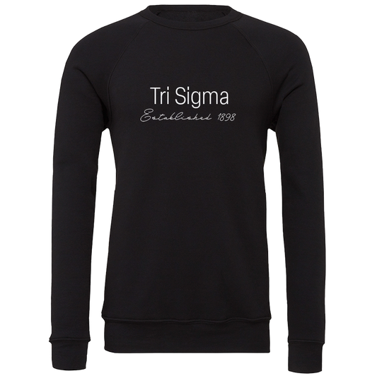 Sigma Sigma Sigma Embroidered Printed Name Crewneck Sweatshirts