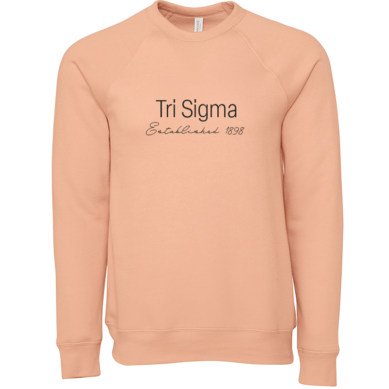 Sigma Sigma Sigma Embroidered Printed Name Crewneck Sweatshirts