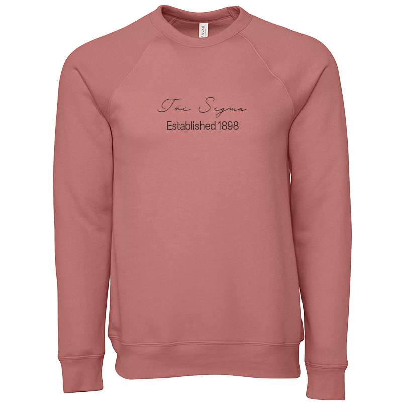 Sigma Sigma Sigma Embroidered Scripted Name Crewneck Sweatshirts