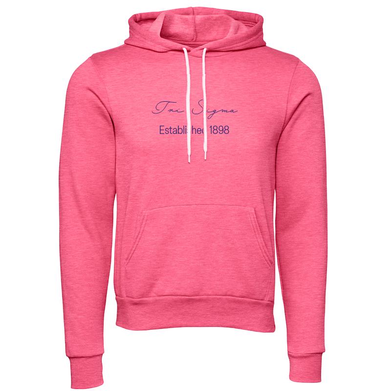 Sigma Sigma Sigma Embroidered Scripted Name Hooded Sweatshirts