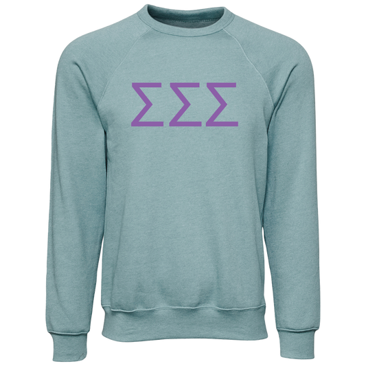 Sigma Sigma Sigma Embroidered Lettered Crewneck Sweatshirts