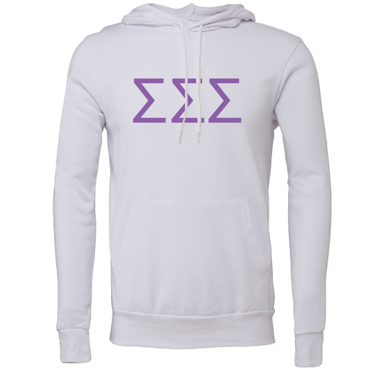 Sigma Sigma Sigma Embroidered Lettered Hooded Sweatshirts