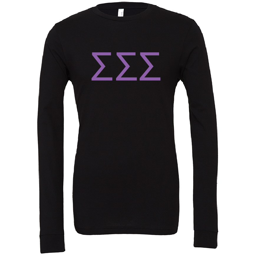 Sigma Sigma Sigma Lettered Long Sleeve T-Shirts