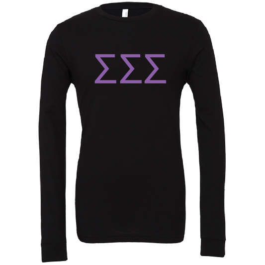 Sigma Sigma Sigma Lettered Long Sleeve T-Shirts