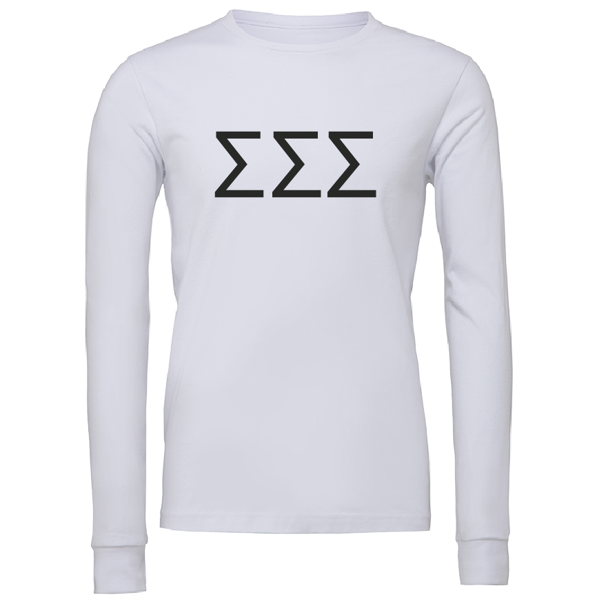 Sigma Sigma Sigma Lettered Long Sleeve T-Shirts