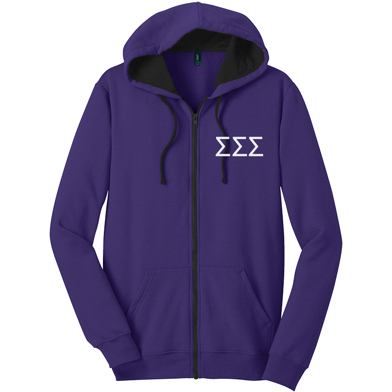 Sigma Sigma Sigma Zip-Up Hooded Sweatshirts