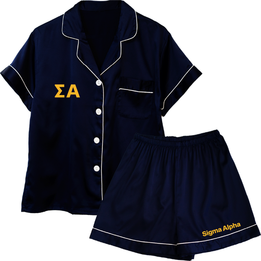 Sigma Alpha Embroidered Ladies' Pajama Sets