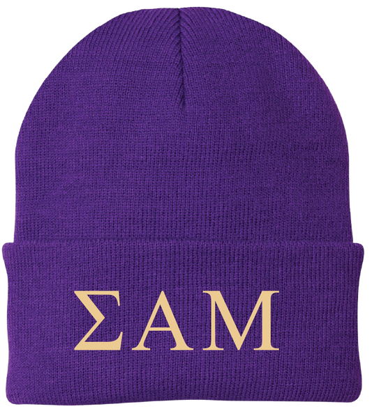 Sigma Alpha Mu Lettered Beanies