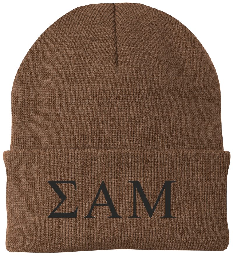 Sigma Alpha Mu Lettered Beanies