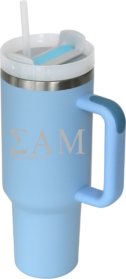 Sigma Alpha Mu Lettered 40oz Tumblers