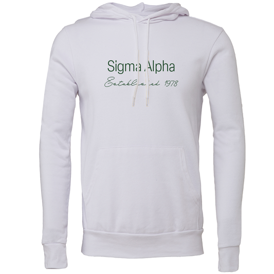 Sigma Alpha Embroidered Printed Name Hooded Sweatshirts