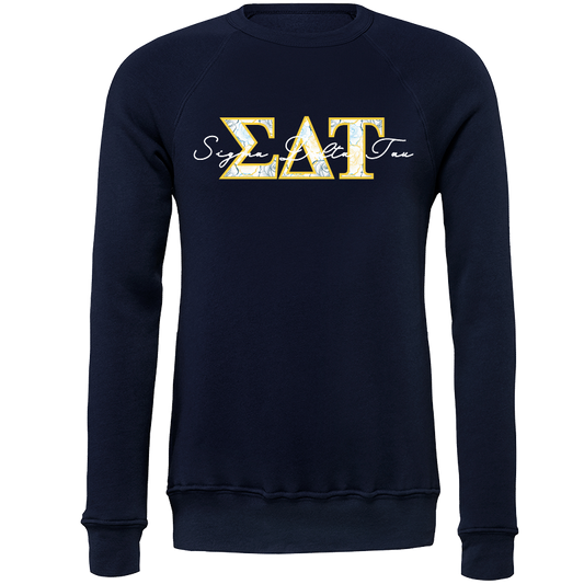 Sigma Delta Tau Applique Letters Crewneck Sweatshirt