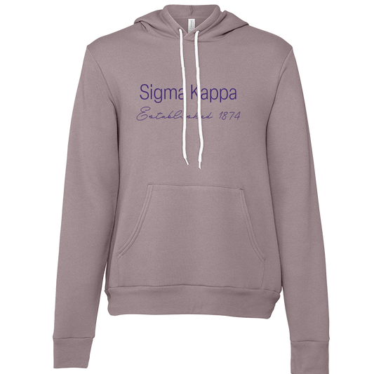 Sigma Kappa Embroidered Printed Name Hooded Sweatshirts