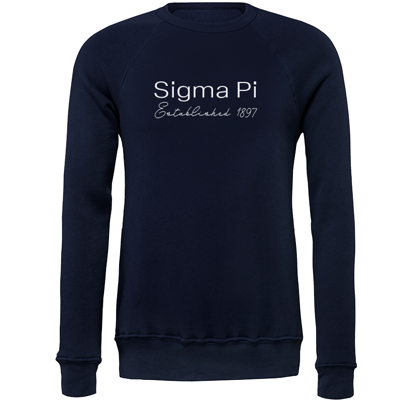 Sigma Pi Embroidered Printed Name Crewneck Sweatshirts