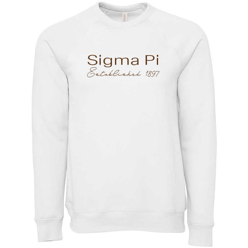 Sigma Pi Embroidered Printed Name Crewneck Sweatshirts