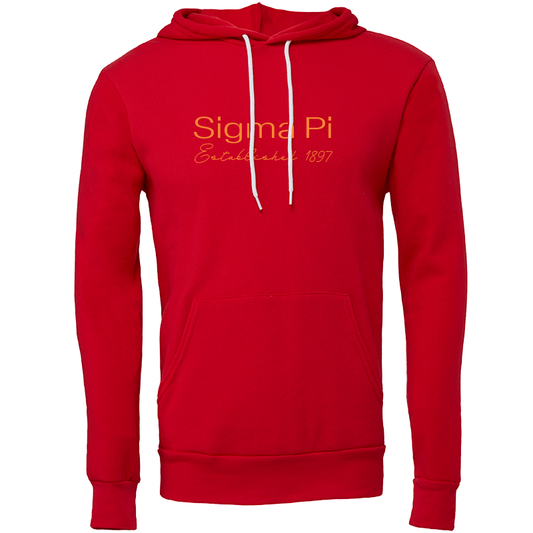 Sigma Pi Embroidered Printed Name Hooded Sweatshirts