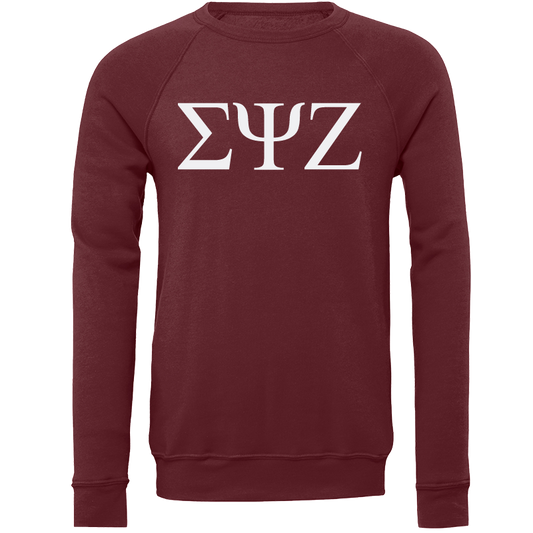 Sigma Psi Zeta Lettered Crewneck Sweatshirts
