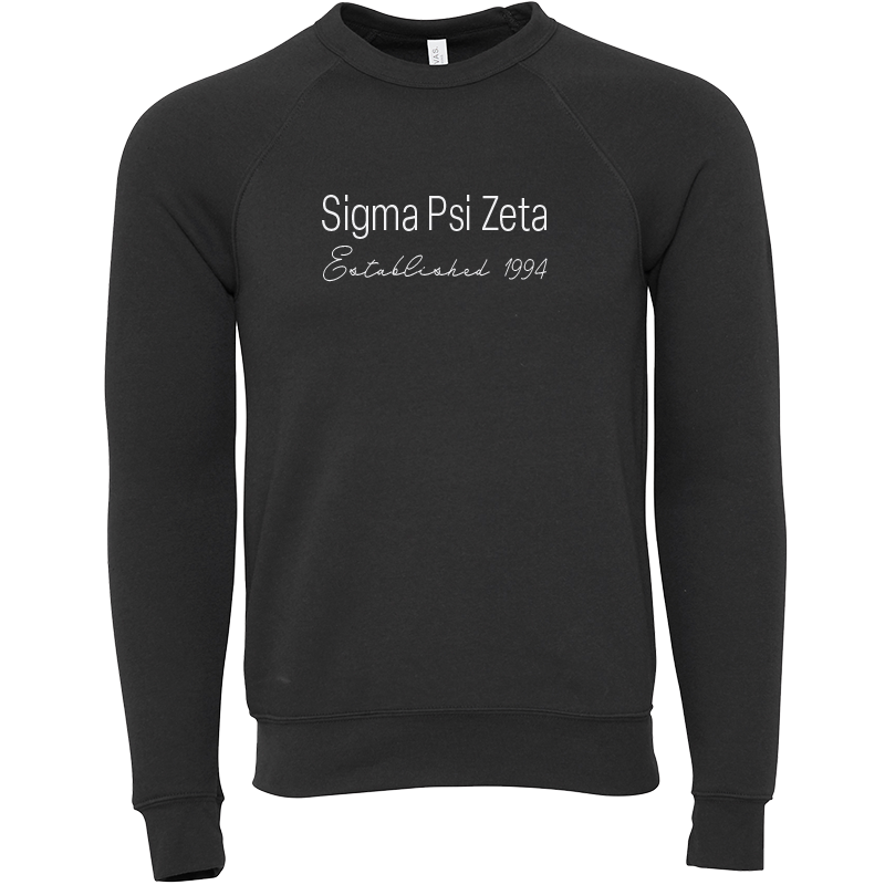 Sigma Psi Zeta Embroidered Printed Name Crewneck Sweatshirts