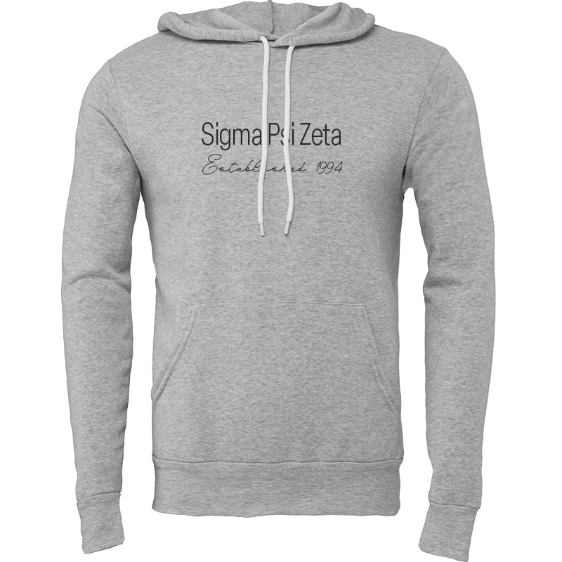 Sigma Psi Zeta Embroidered Printed Name Hooded Sweatshirts