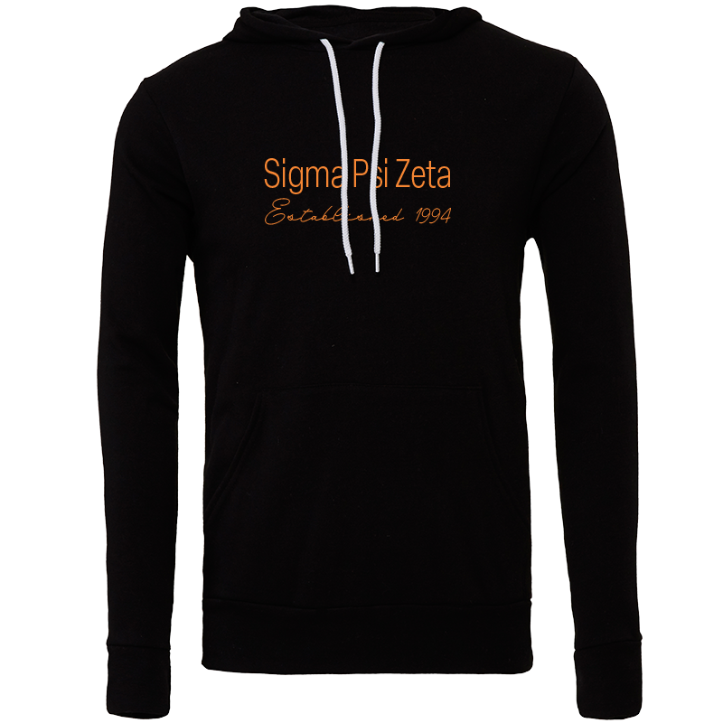 Sigma Psi Zeta Embroidered Printed Name Hooded Sweatshirts