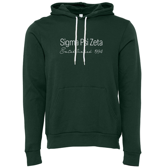 Sigma Psi Zeta Embroidered Printed Name Hooded Sweatshirts