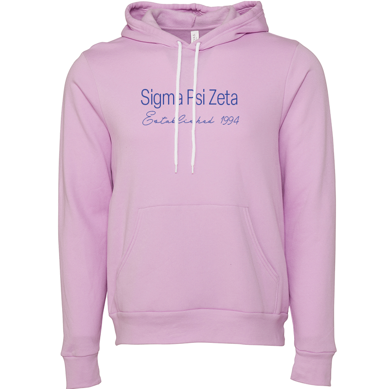 Sigma Psi Zeta Embroidered Printed Name Hooded Sweatshirts